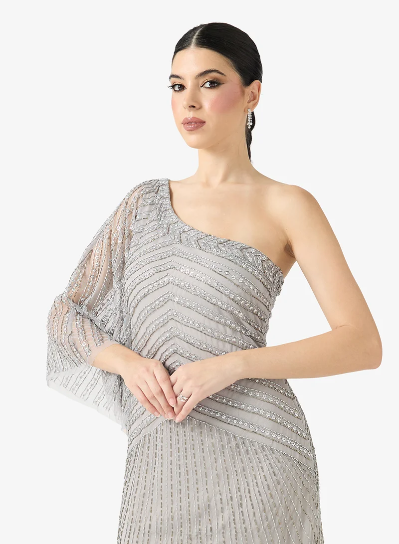 Namshi x  One Shoulder Embellished Dress for Women | Best Price UAE